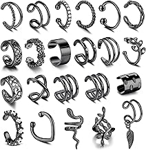 JeweBella 22 Pieces Ear Cuff Set Women's Adjustable Ear Clips Women's Without Ear Holes Cartilage Ear Cuff Without Ear Hole Fake Piercing Earrings Earcuffs Set Ear Jewellery Ear Cuff Gold/Silver/Rose