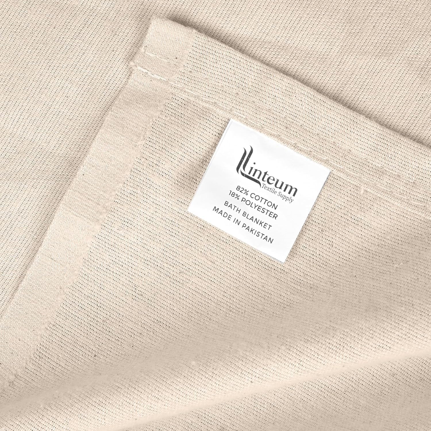 Linteum Textile Cotton Blended Hospital Patient Bath Blanket, Bed Bath Sheet, Twin Blanket Lightweight Thermal Utility Blankets (3-Pack, 70x90 in, 1.4 lb.) Unbleached