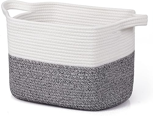 Canastas de juguetes tejidas de cuerda de algodón, cesta de lavandería para bebé, canasta de juguetes, cesta de almacenamiento para organización de