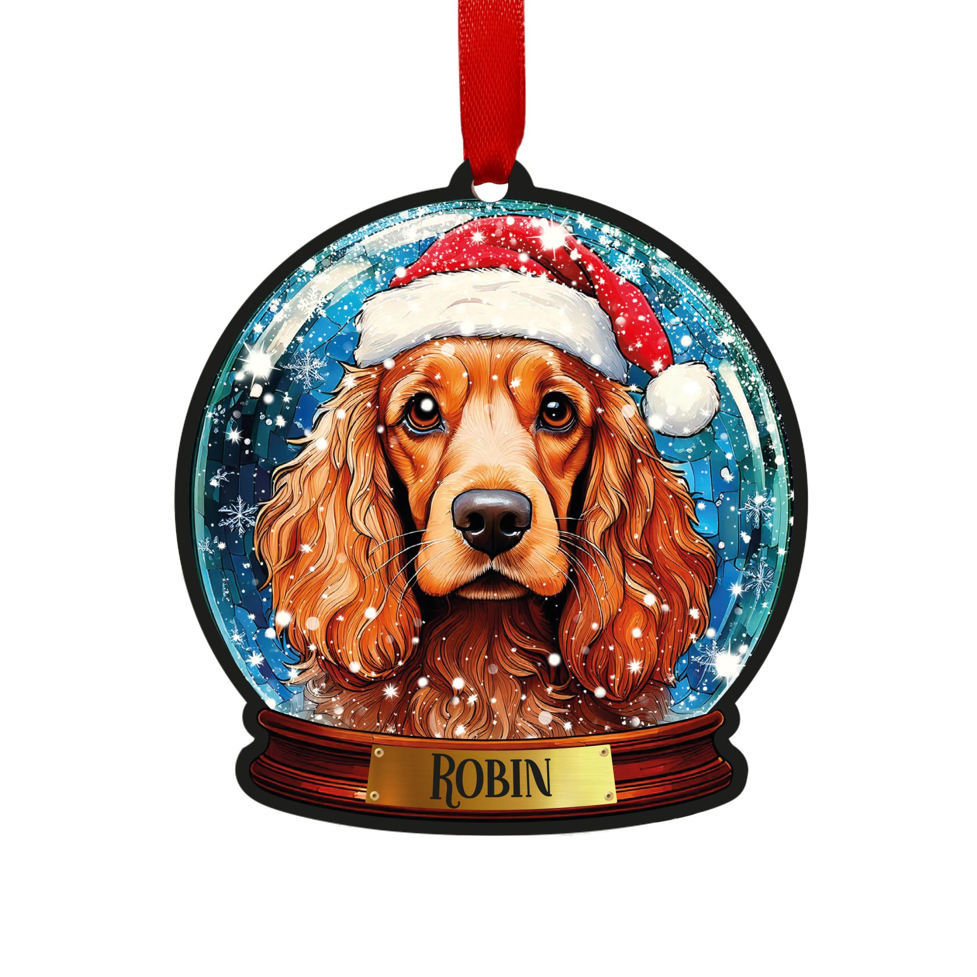 Cocker Spaniel Golden Personalised Snow Globe Decoration
