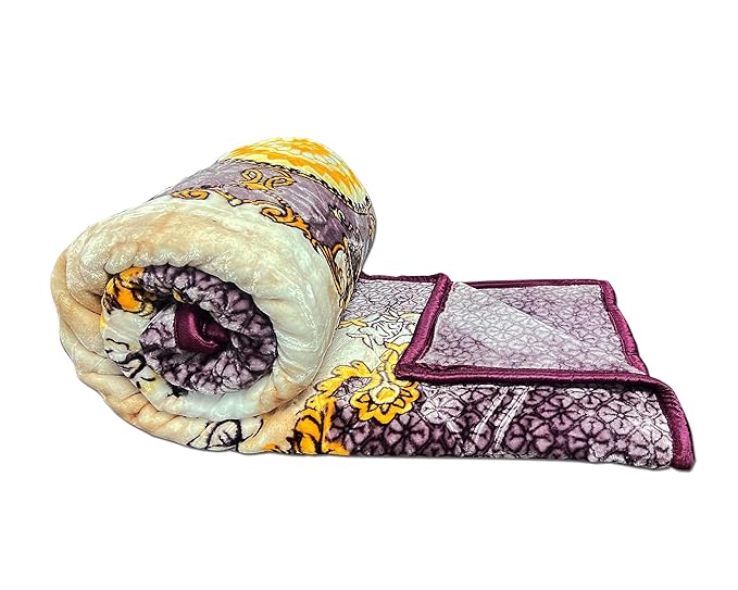 Status Contract Shital Blankets Single Bed Mink Blanket Single Ply for Extreme Winters Multicolor Circle Print Ultrasoft & Lightweight Blanket (Design 4, Double) at Rs. 857