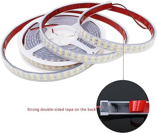 Miniatura 6 de Tira de luces LED de alto brillo 5050 900 LEDs doble fila 6500 K luz diurna blanca 12 V DC LED cinta luz flexible tira de iluminación impermeable