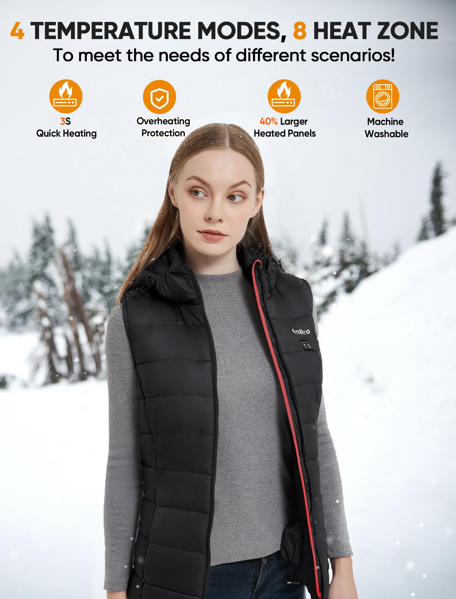 Heizweste Damen Mit Batteriepack 16000mAh Heizweste Herren - Heated Vest for Womens and Mens Wiederaufladbare Beheizte Weste