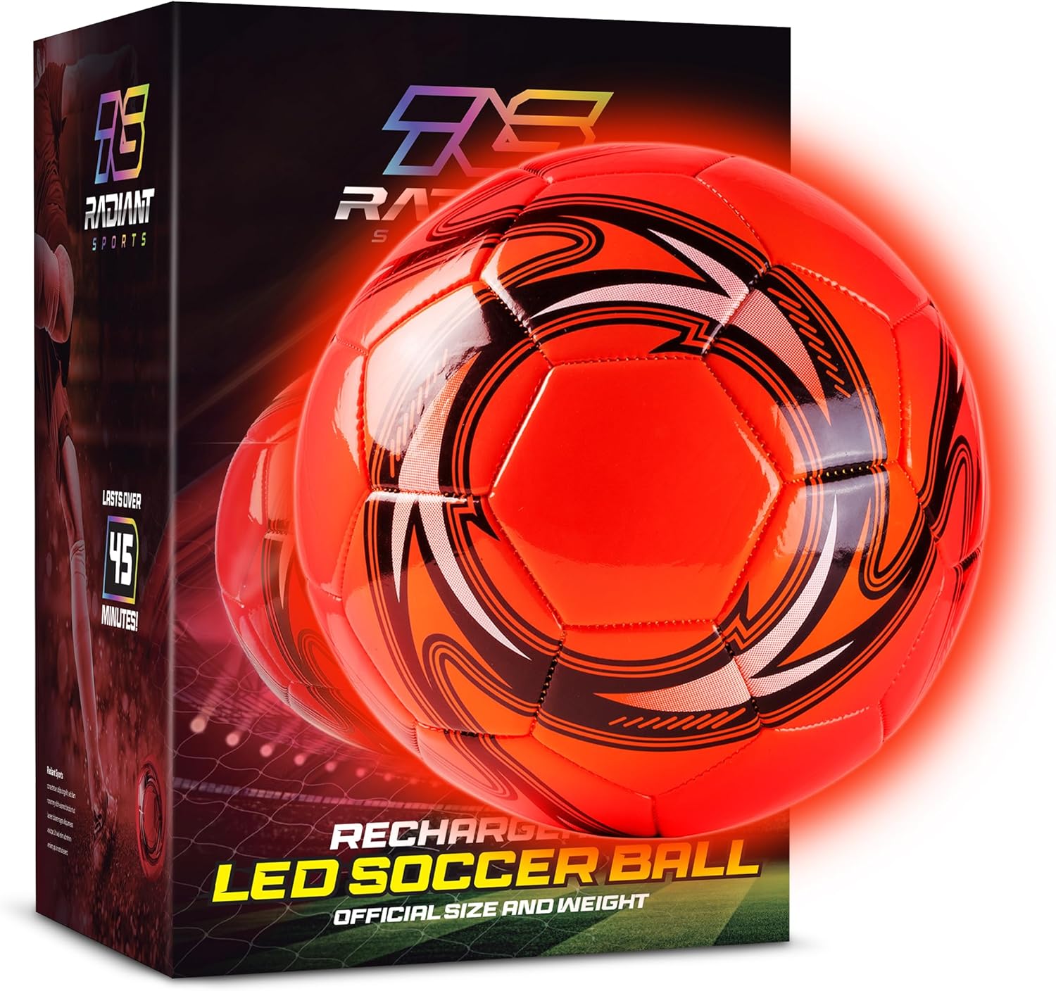 LED Light Up Soccer Ball - Rechargeable - Glow in The Dark Size 4 Size 5 Soccer Ball for Kids - Attractive and Durable Designs - Gifts for Boys Ages 8-15