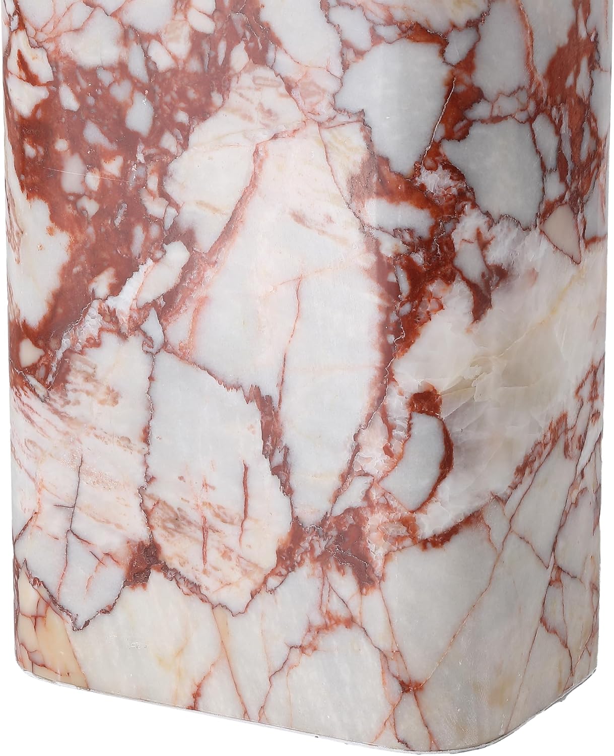 SAFAVIEH Couture Lighting Collection - Lisabryna White & Red Marble Table Lamp with White Shade, 22" Modern Bedside or Living Room Light, Dimmable with LED Bulb (CTL1094B)