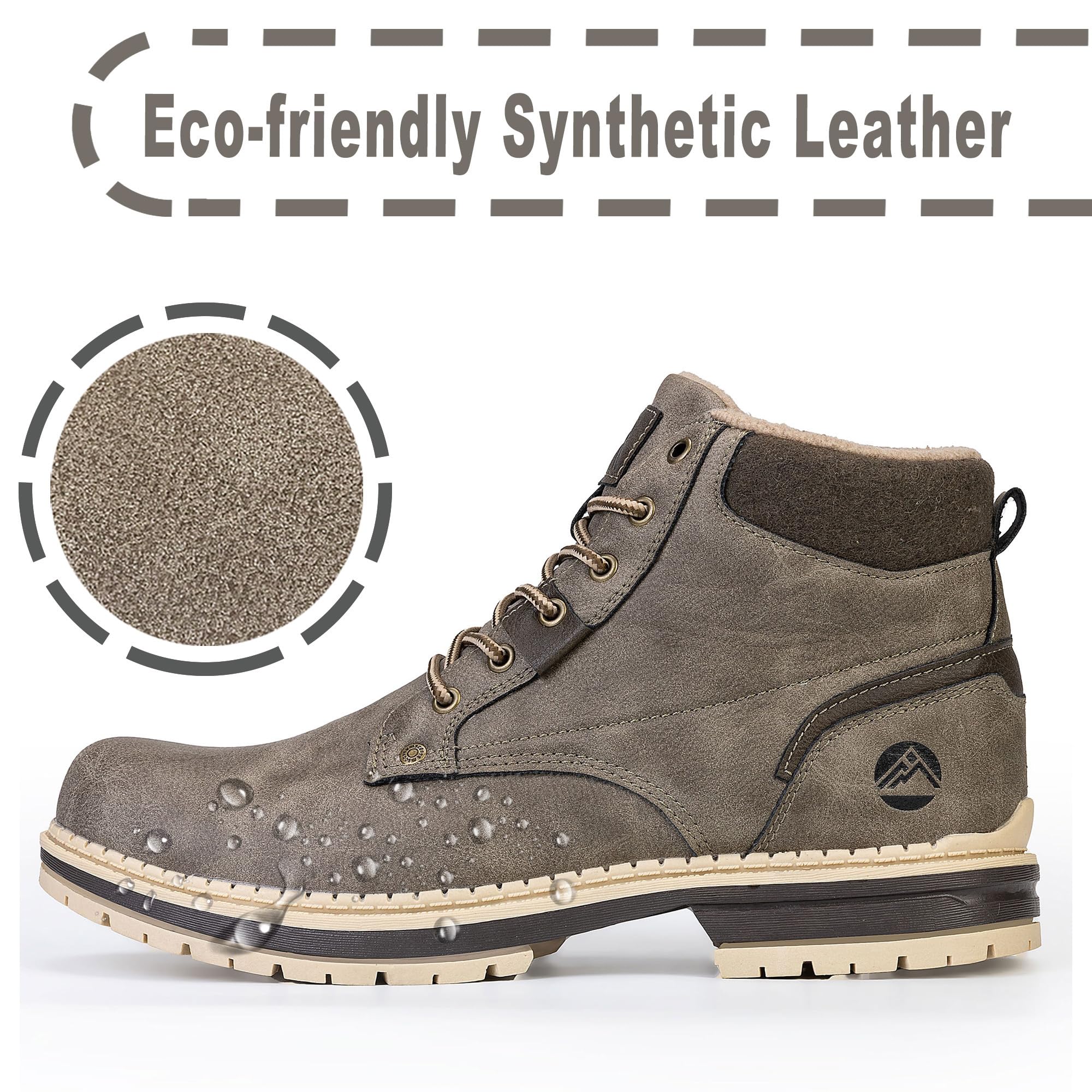 CC-Los Bottes Hiver Homme Fourrées Chaudes Antidérapantes Neige Randonnée Taille 40-48