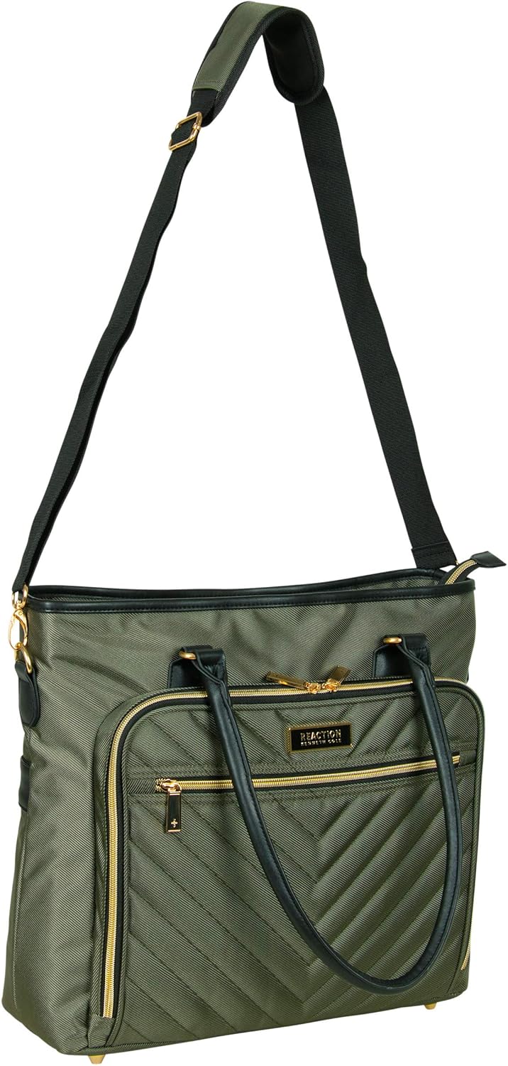 Hottest Sales Kenneth Cole Reaction Chelsea Chevron 15 Laptop & Tablet Business Tote W/Removable Shoulder Strap, Olive, Laptop Tech Deals 🔥 Kenneth Cole Reaction Chelsea Chevron 15 Laptop & Tablet Business Tote W/Removable Shoulder Strap, Olive, Laptop