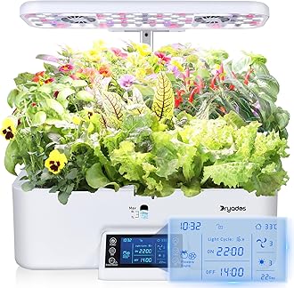 - 17-Pods Hydroponic Growing System with Dual Fans 24W Full-Spectrum Grow Light & Smart Control Panel for Indoor Gardening for Vegetables Herbs
