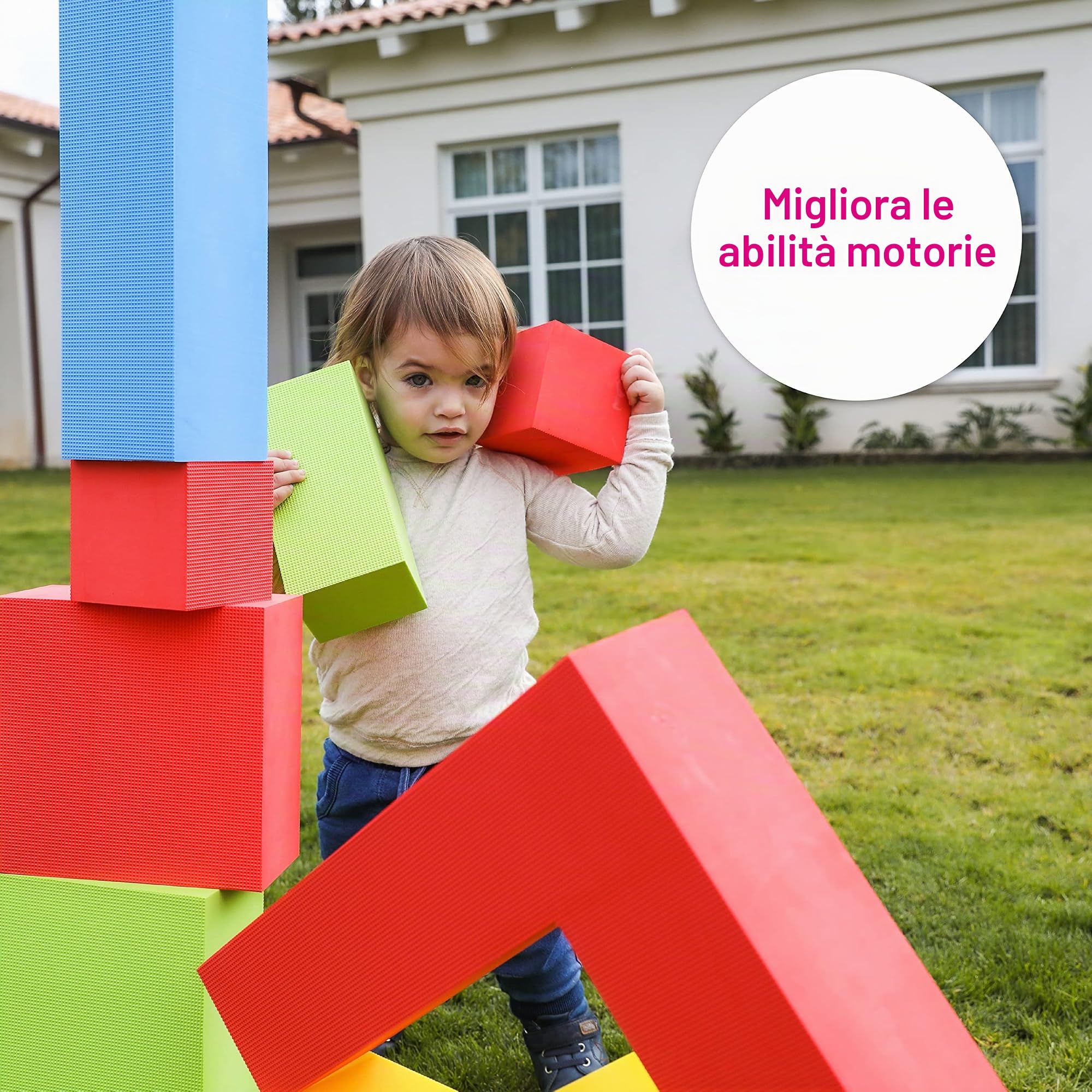 Edushape - Blocchi leggeri in schiuma e set di costruzione, 16 pezzi, dimensione: gigante, colore: Multicolore