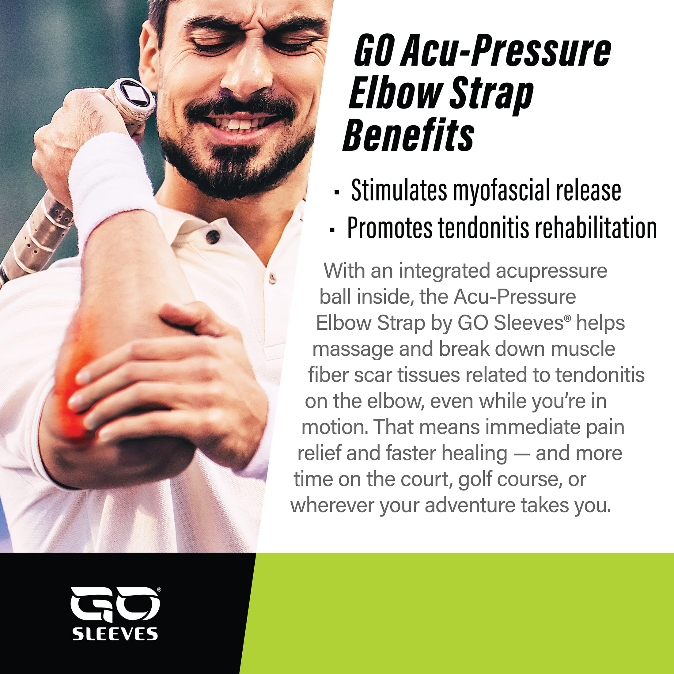 Brazalete de tenis, tendinitis y codos de tenis, para hombre y mujer, correa de codo de acupresión para tenis, golfistas, correa de alivio de antebrazos