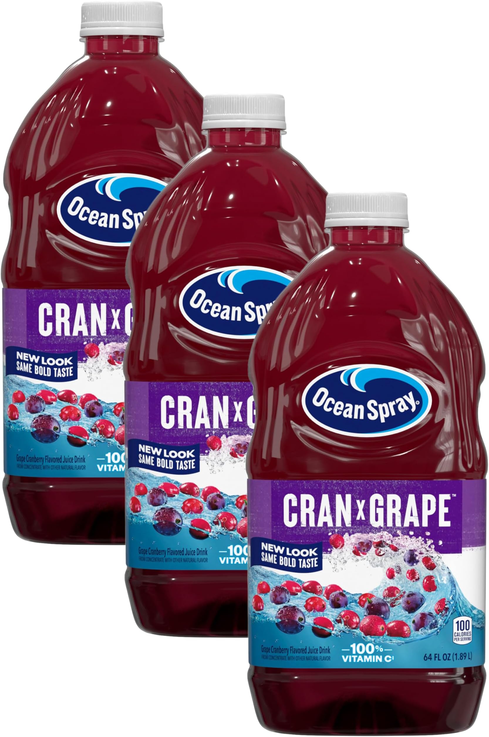 Juice, Cranberry Grape, 64 Fl Oz Bottle (Pack of 3)