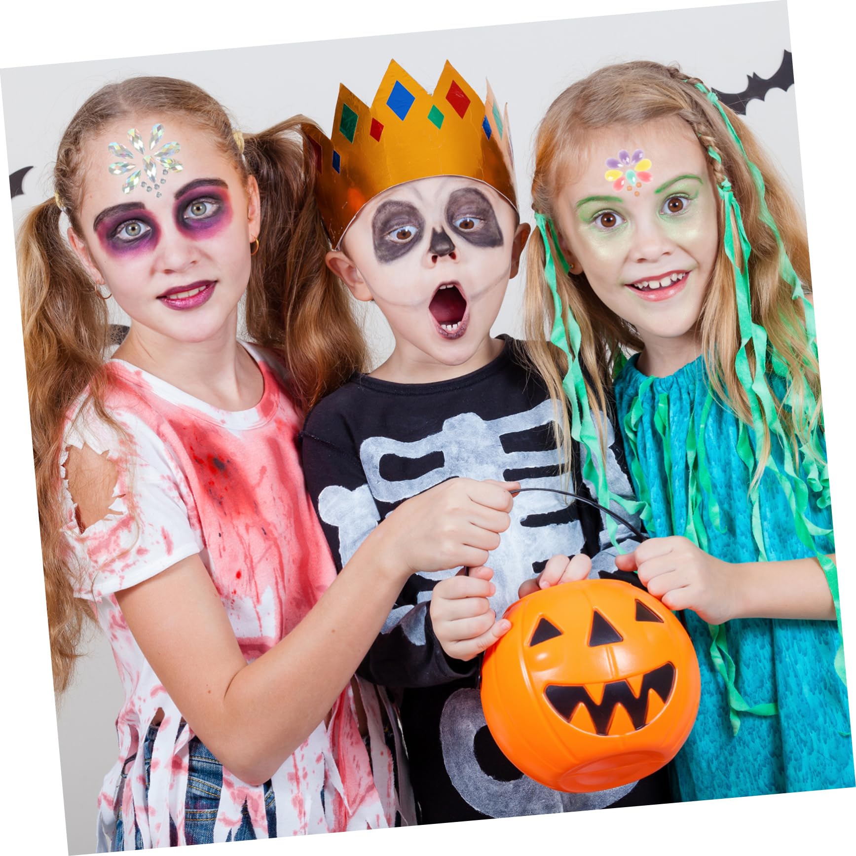 Angoily 10fogli Gemme Per e Strass Per Viso Glitterati Adesivi Per Halloween e Festival Di Musica Facile Applicazione e Rimozione Senza Residui