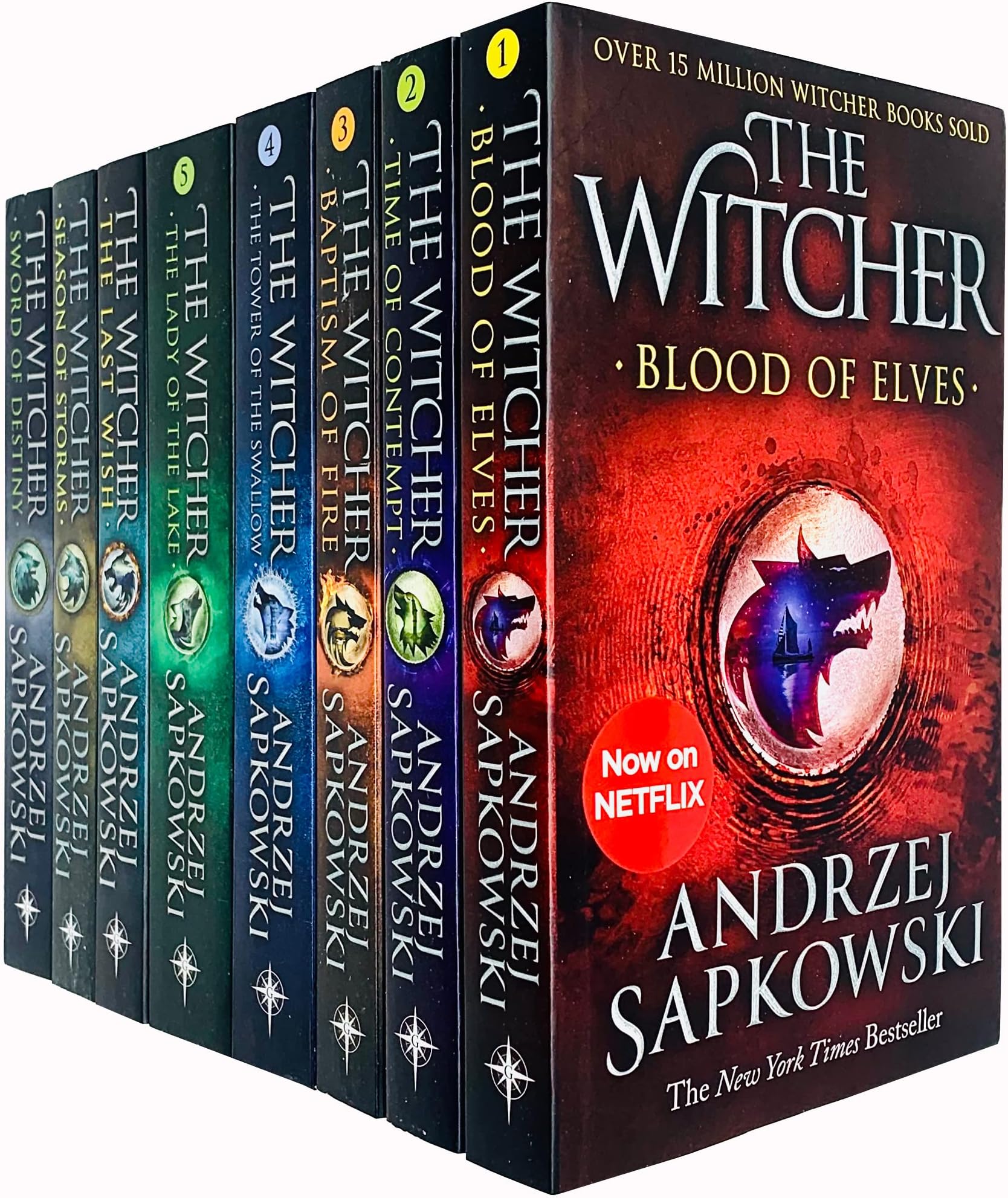Witcher Series by Andrzej Sapkowski 8 Books Collection Set NETFLIX (The Last Wish, Sword of Destiny, Blood of Elves, Time of Contempt, Baptism of Fire & Seasons of Storm)