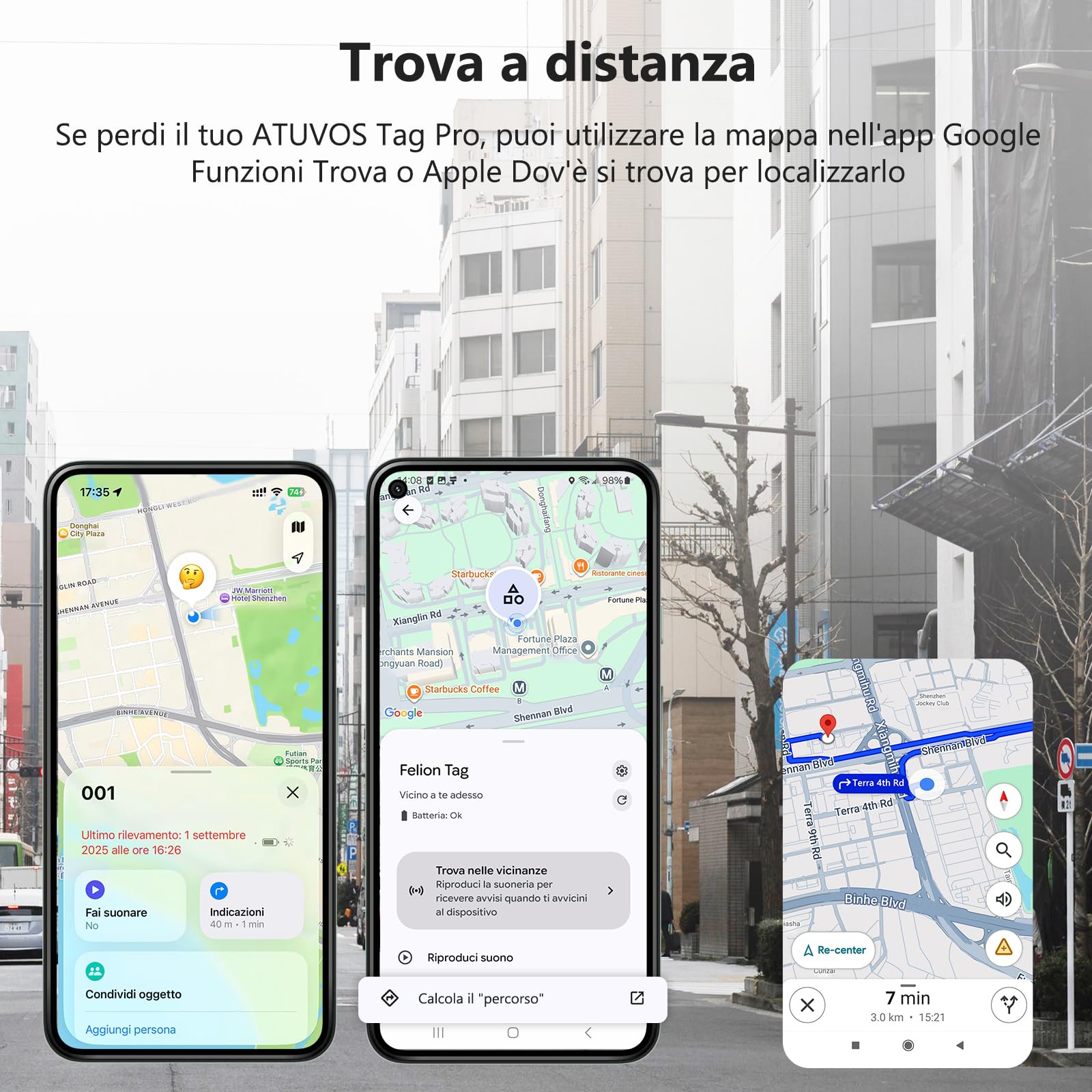 VOCOlinc Smart Tag Tracker Compatibile con Android Google Funzioni Trova o iOS Apple Dov'è App, Bluetooth Localizzatore per Chiavi/Portafoglio/Bagaglio/Zaino Borsa, 2 Pezzi Nero