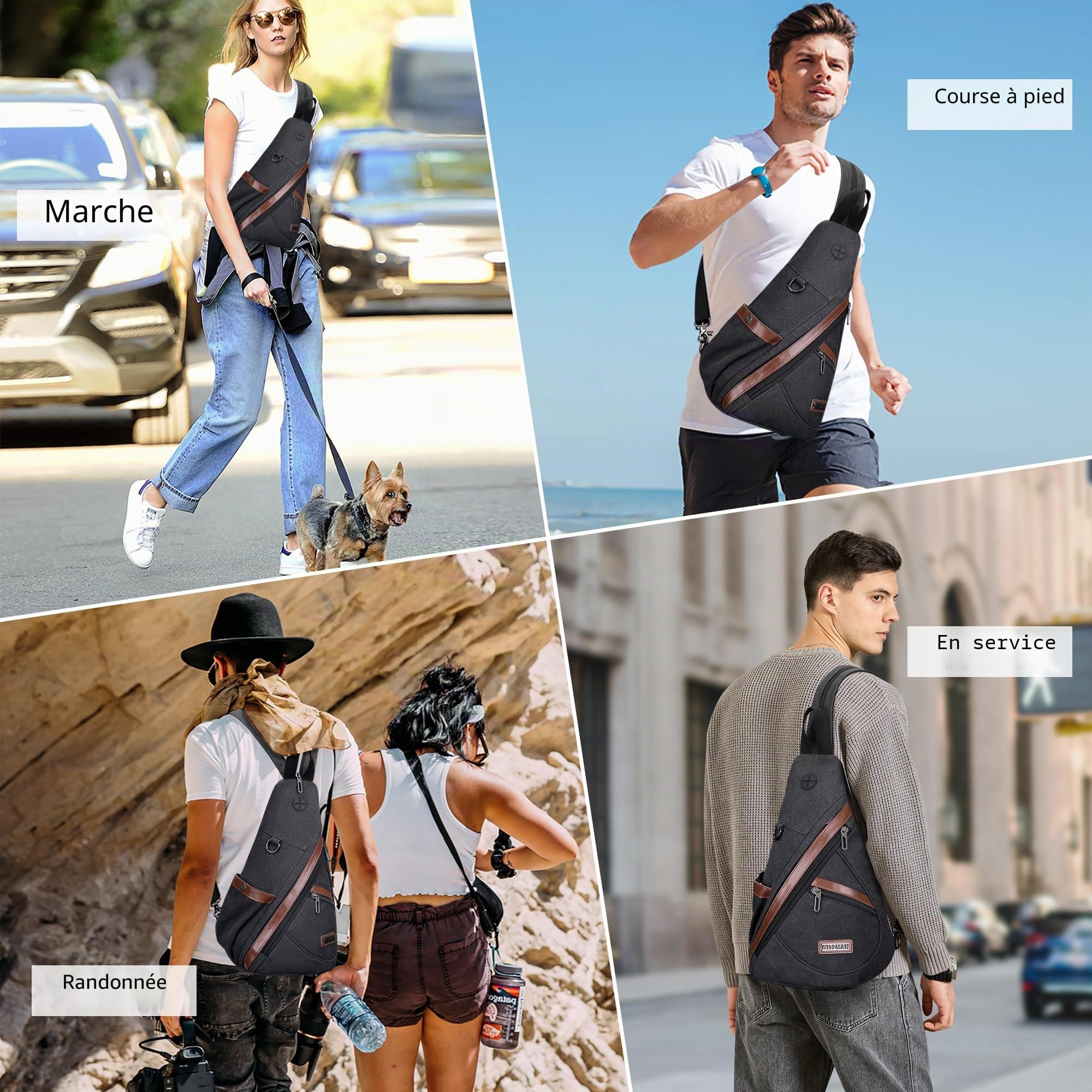 WITZMAN Sac Bandoulière Homme En Toile Vintage Convertible Sac À Dos