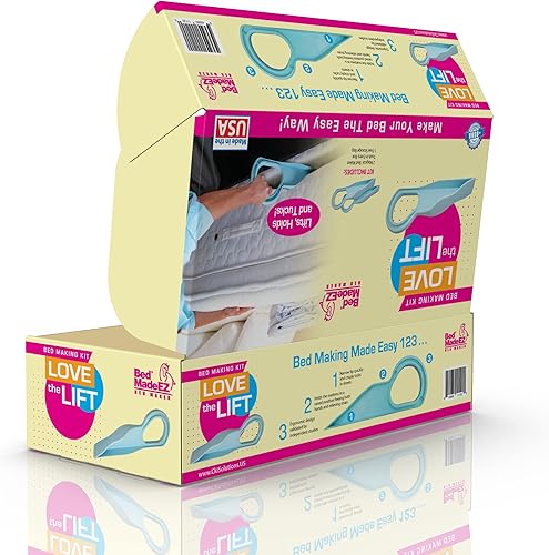 Miniatura 4 de El fabricante original fabricado en Estados Unidos  Paquete de 2 herramientas Bed MadeEZ para cama y levantador de colchón ayudan a levantar y