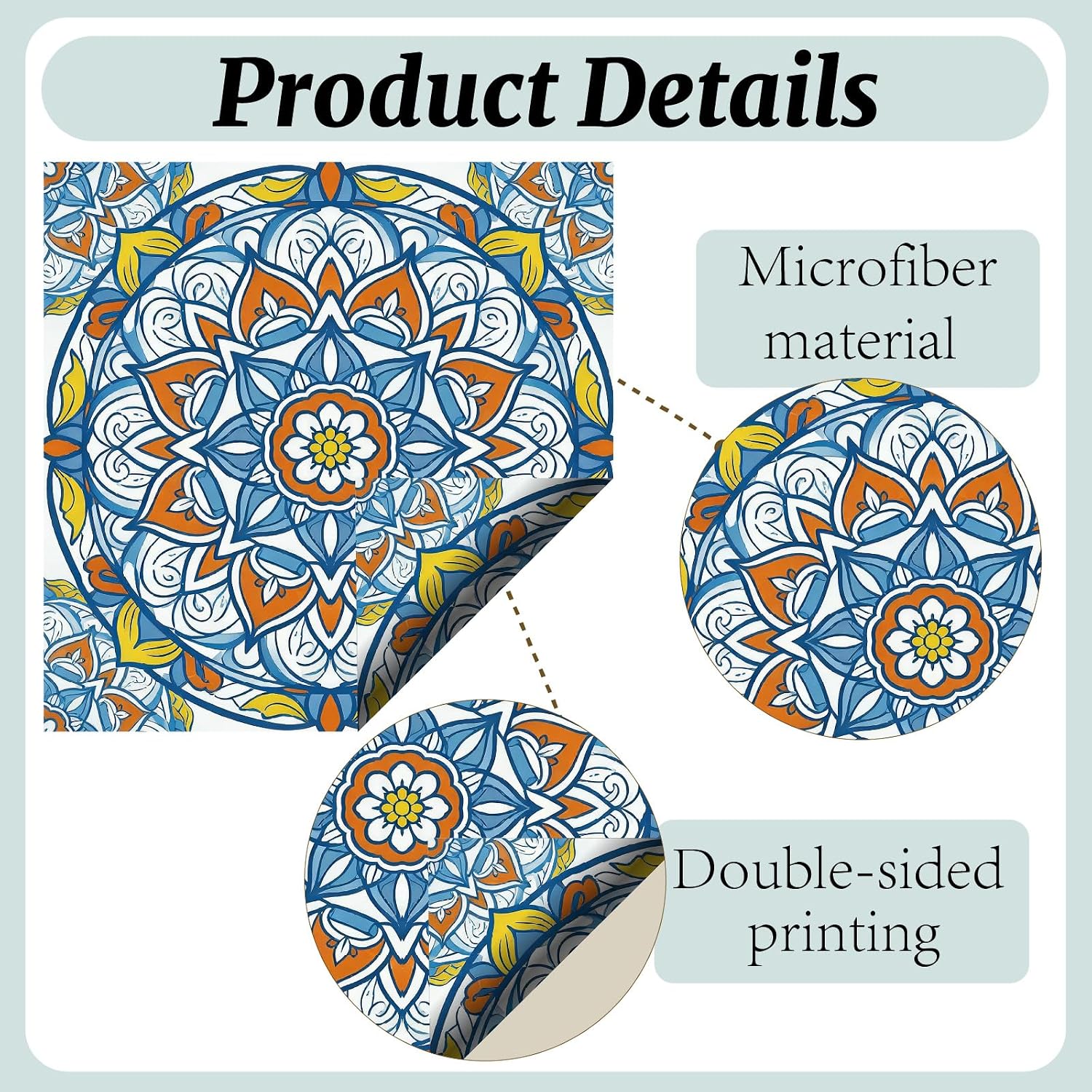 CREATCABIN 6Pcs Glasses Cleaning Cloth Microfiber Cleaning Cloths Multicolor Floral Glasses Cleaner Wipes Soft Microfiber Reusable for Eyeglasses Camera Lens Laptops Screens Phone 6 x 6 Inch Mantra image 3