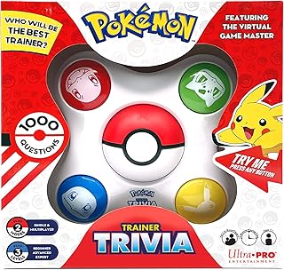 Pokemon Trainer Trivia Toy Featuring The Virtual Game Master 2 Modes Single & Multiplayer, Guessing Brain Game Pokemon Go Digital Travel Board Games