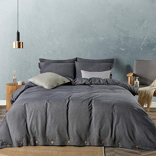 Miniatura 1 de JELLYMONI - Funda de edredón de algodón lavado, color liso