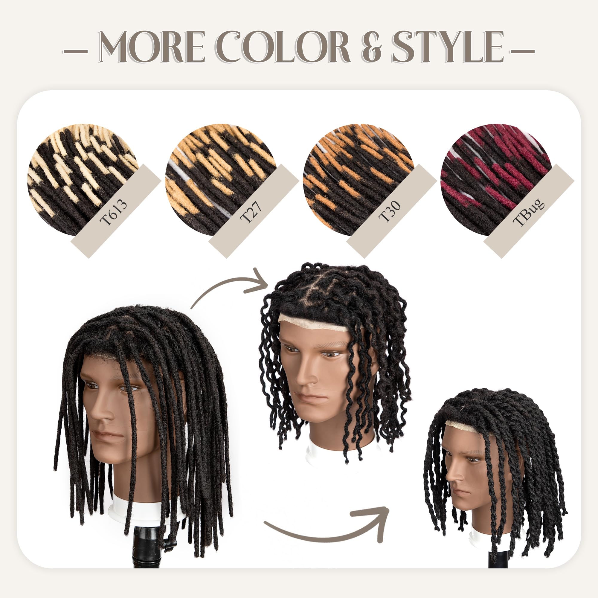 DAIXI 8x10 Inches Transparent Full Lace Base Afro Dreadlock