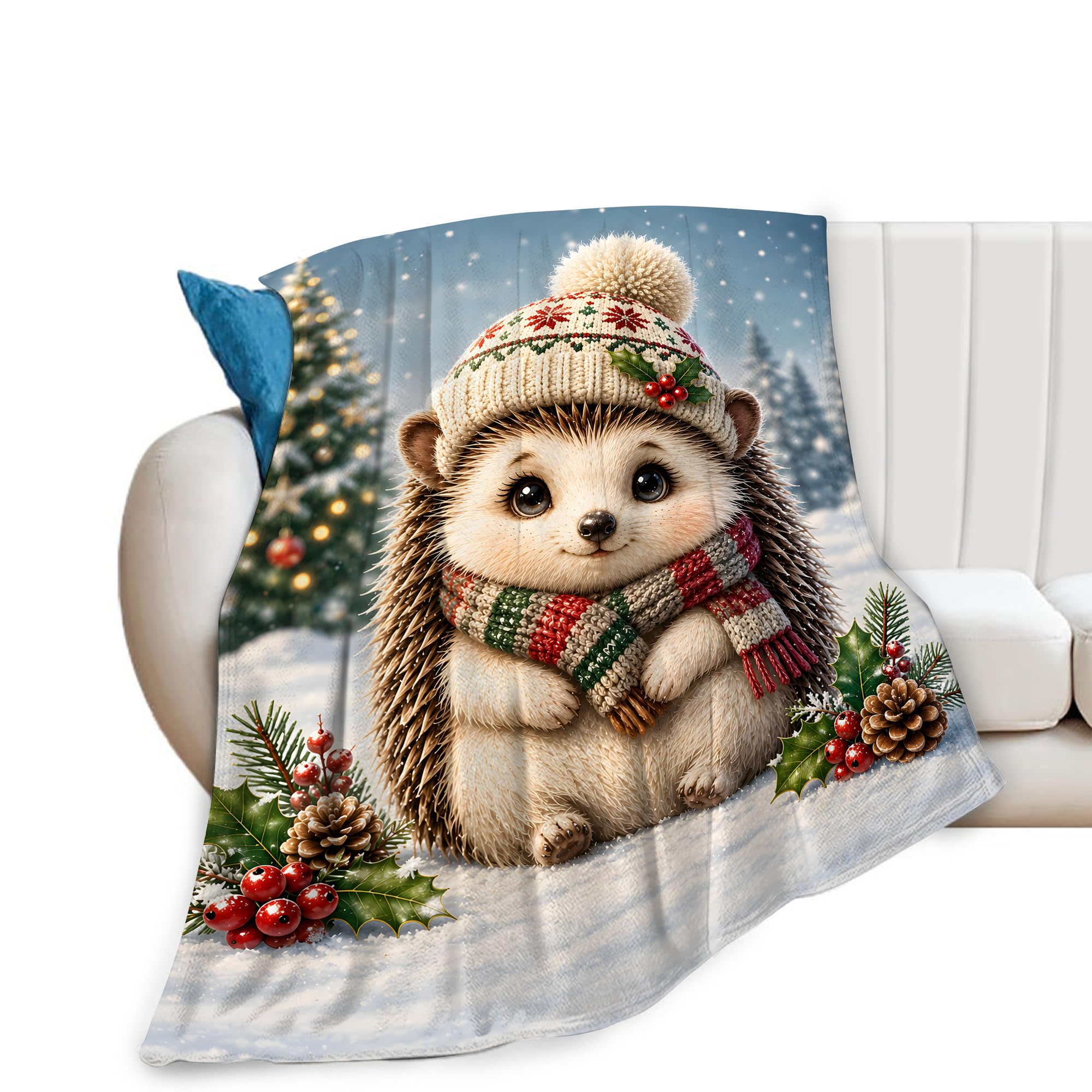 UIAMT Cute Hedgehog Throw Blanket for Animal Lovers 40"x50"