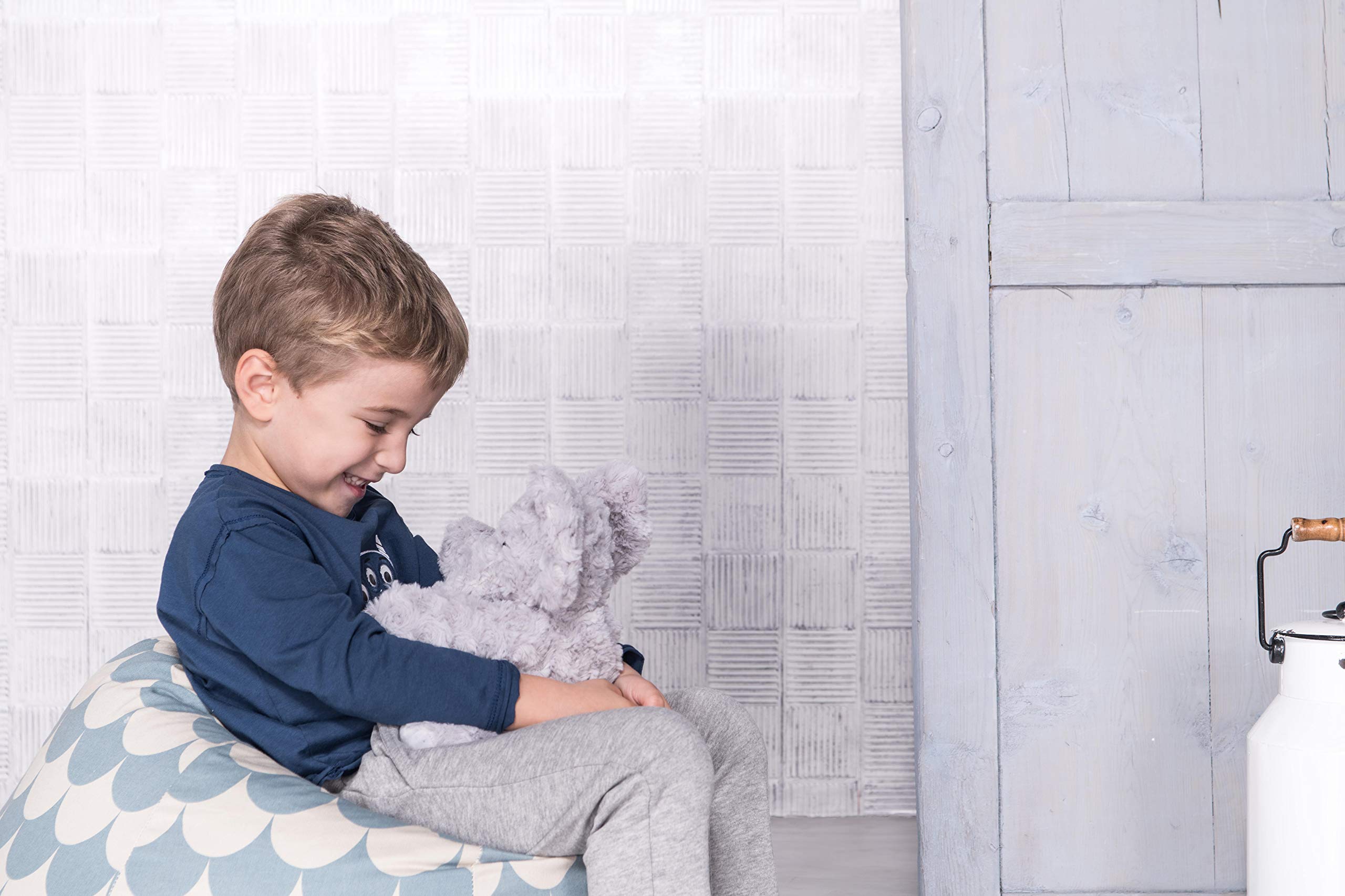 Bouillotte Micro-Onde Peluche (23 cm) - Doux et Chaud, Idéal pour Soulager les Coliques chez les Bébés - Elefhant en Peluche à Câliner et à Embrasser - Bouillotte Doudou - Sachet de Graines Amovible