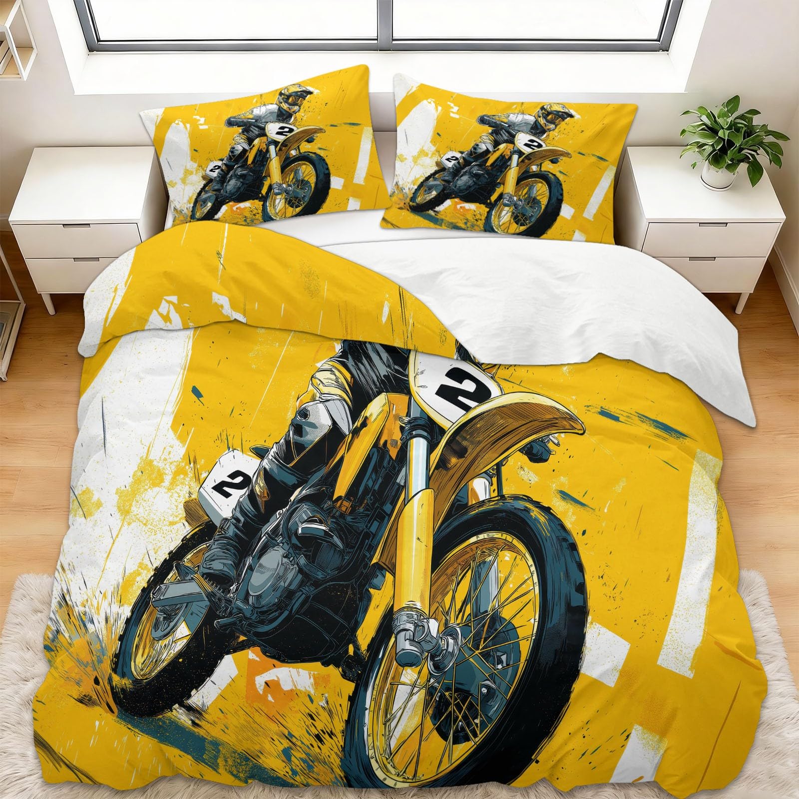 Housse de couette fermeture éclair respirante parure de lit moto anti-acariens