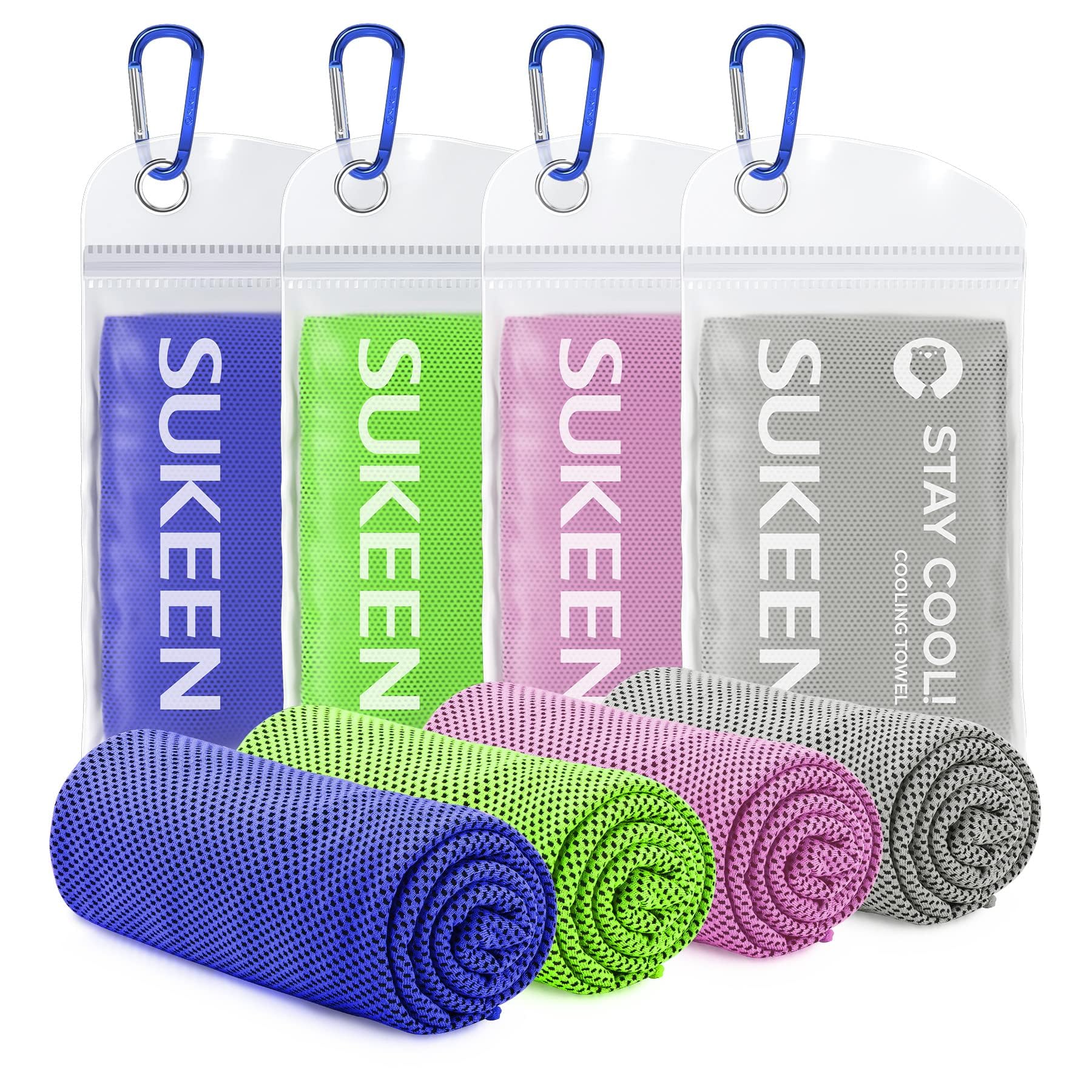 Sukeen Men's Royal Blue, Green, Light Purple, Gray Cooling Towel, Cooling Towels, Stay Cool Ice Towel, Cool Towel For Instant Cooling Relief, Cooling Towels For Neck, Cold Towel, Gym Towel Wo Sweat Towels For Gym Sports Towel