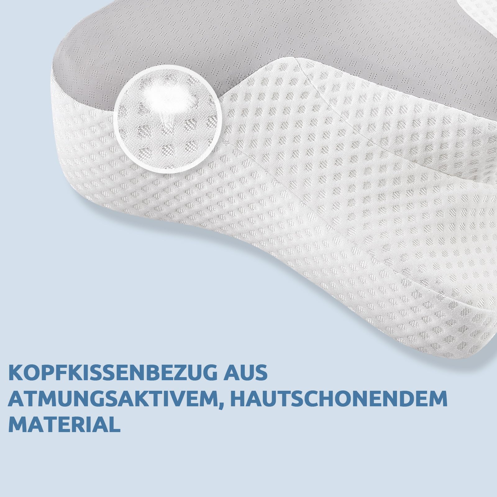DONAMA Memory Foam Nackenkissen ergonomisches Kopfkissen für Seiten- Rücken- und Bauchschläfer