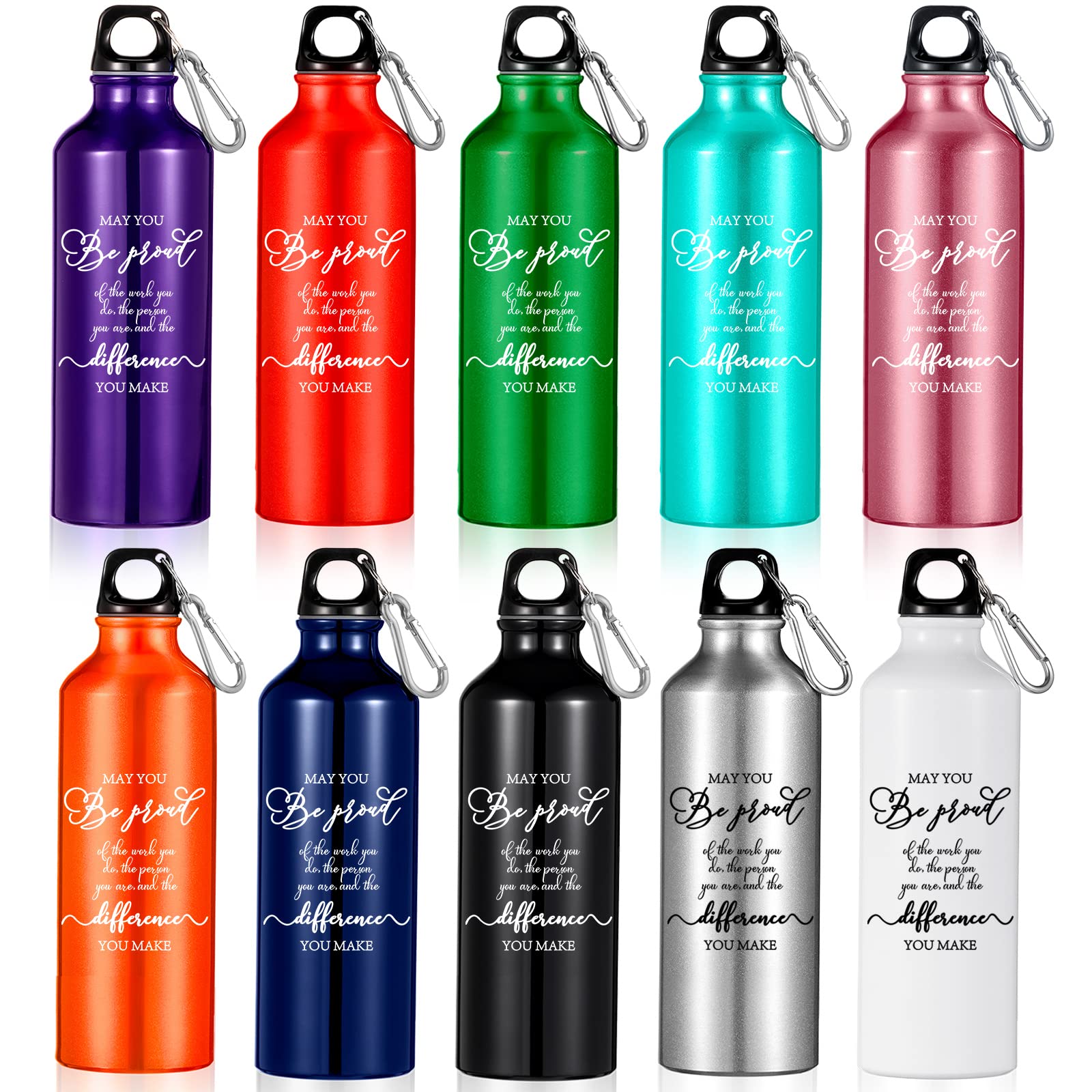 Amyhill 10 Pcs Graduation Appreciation Gifts for Teacher Thank You Water Bottle Best Team Ever Aluminum Water Bottle Lightweight Leakproof Tumbler