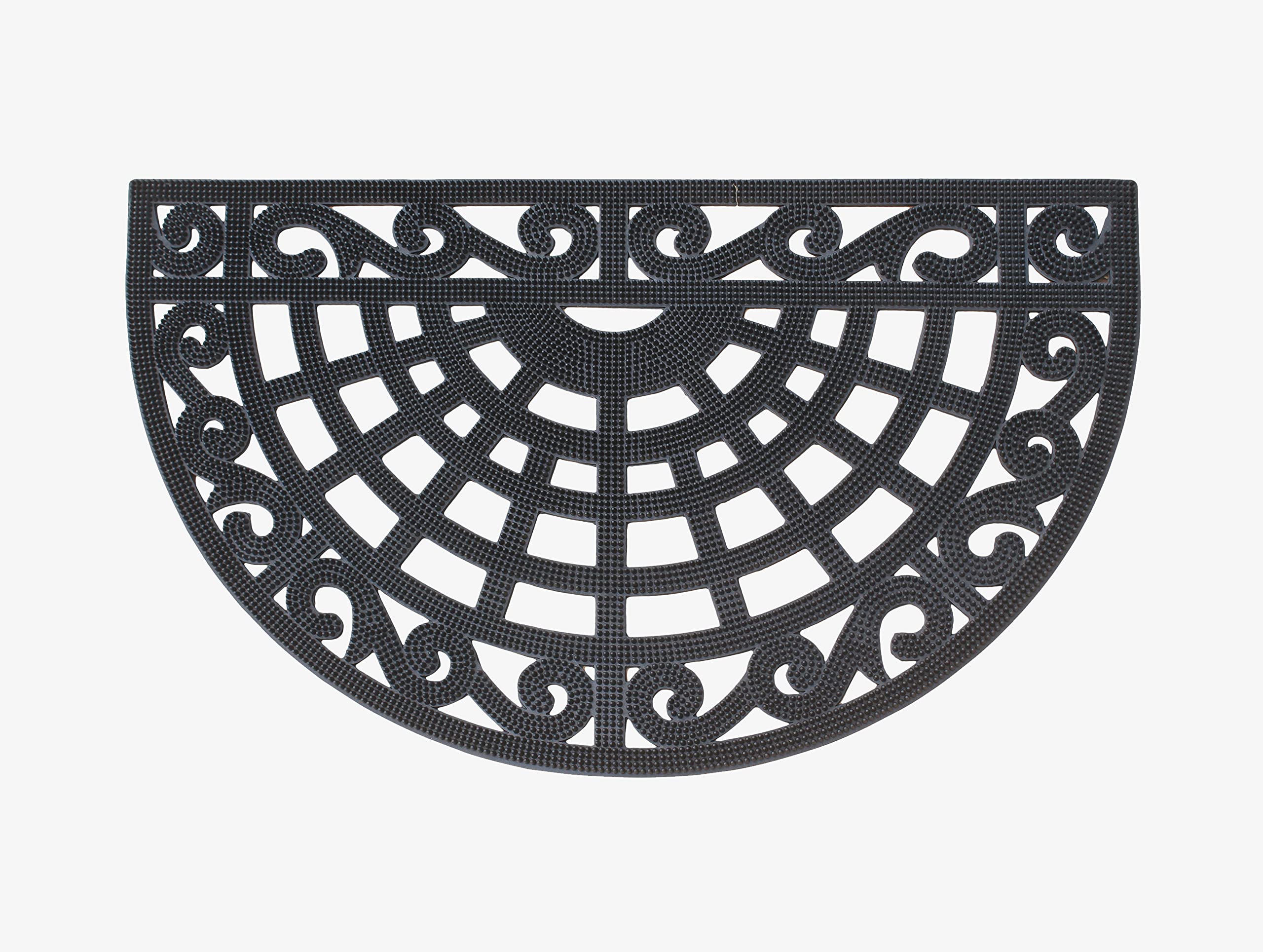 A1 Home Collections A1HOME200157-18X30 Doormat for Outdoor Entrance, Fun Designed Floor, Welcome Front Door Indoor Non-Slip Backing Rubber Mat for Outside, 18"X30", Half Round Pins