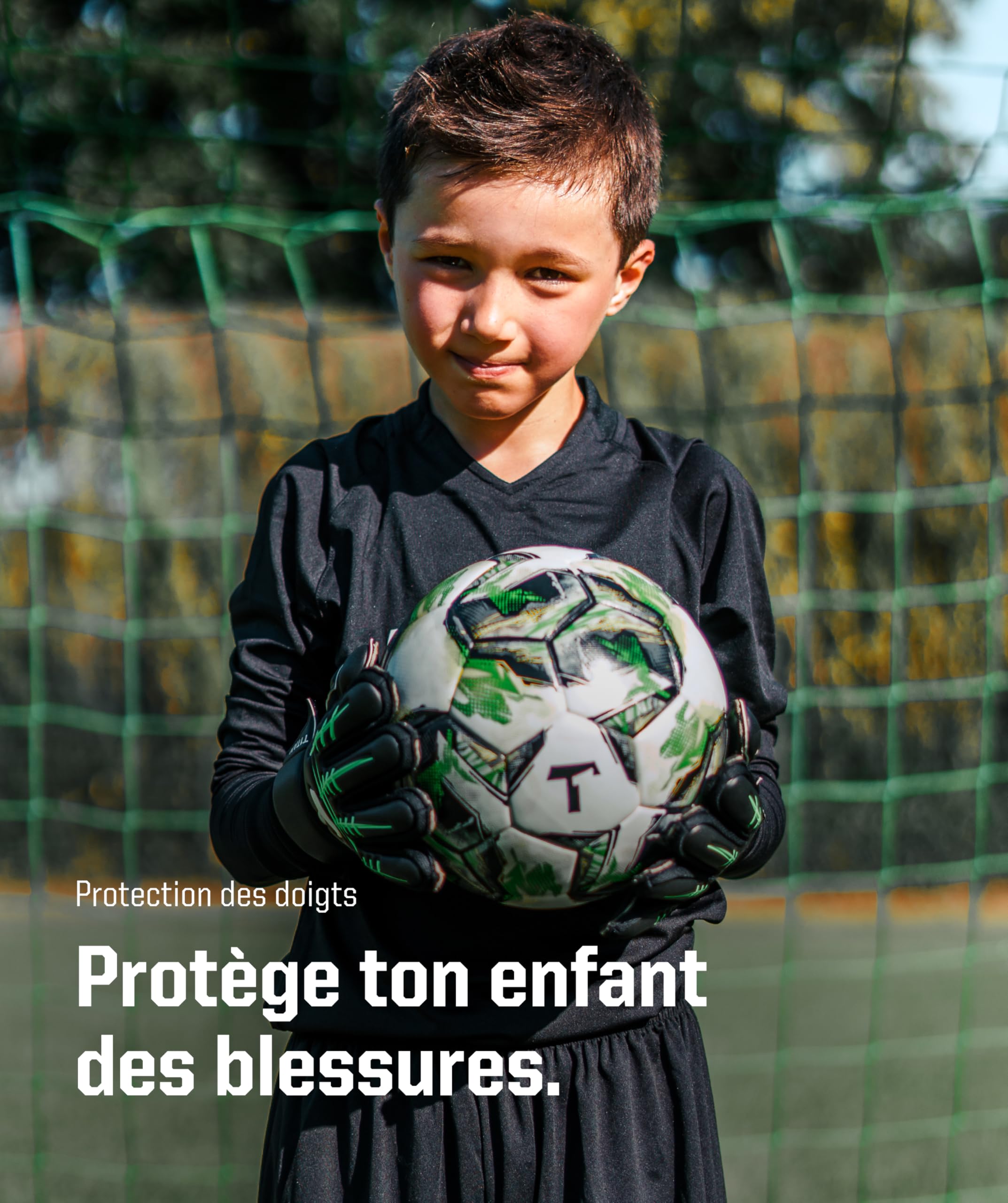 T1TAN Gants de Gardien Enfants - Gants de Gardien de But avec protège-Doigts - pour Le Professionnel de l’Avenir - Taille 4-6