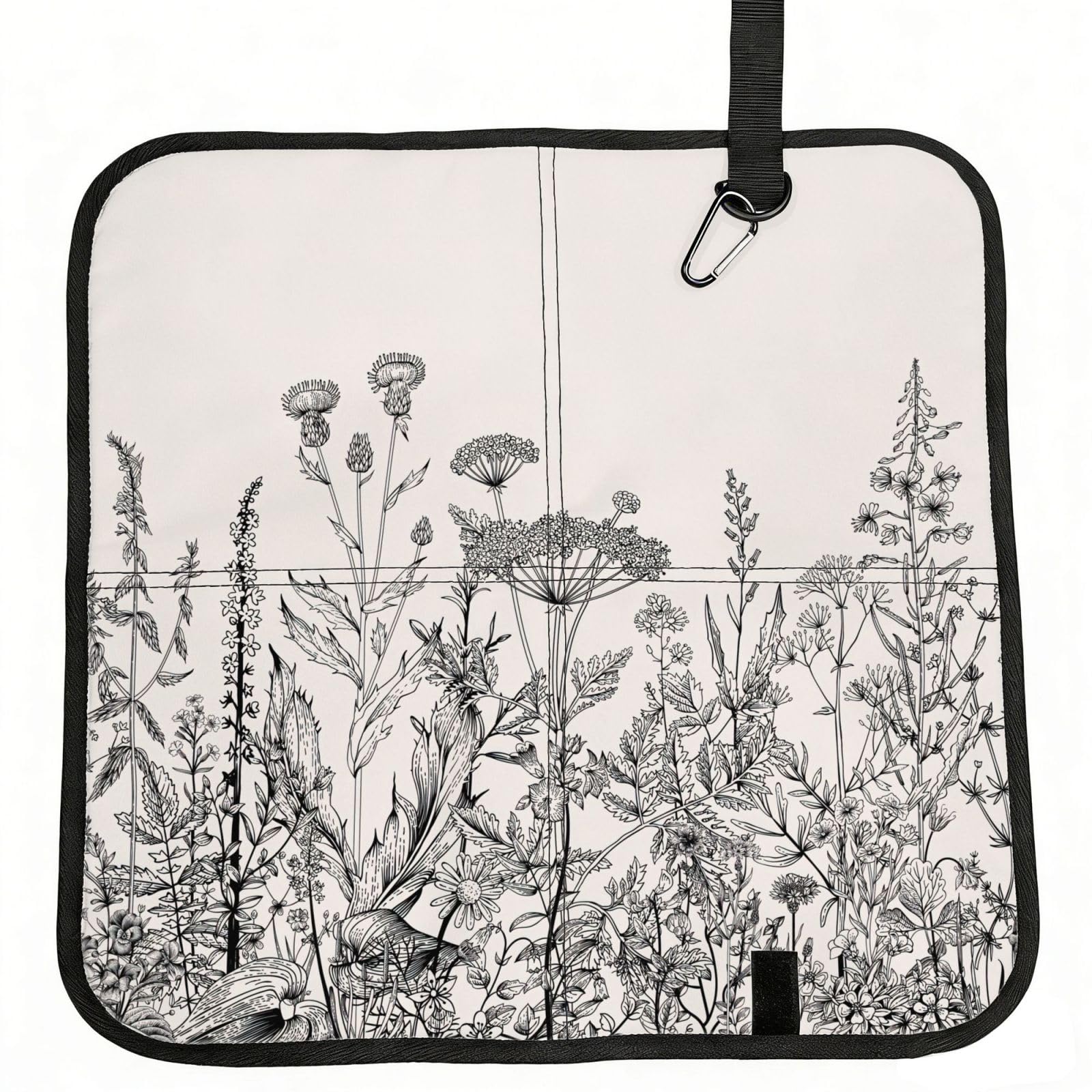 YGLHBDPBF Floral Herbs Botanical Engraving Print Camping seat cushion,Foldable Sitting Pads,Save Backpack Space for Hiking