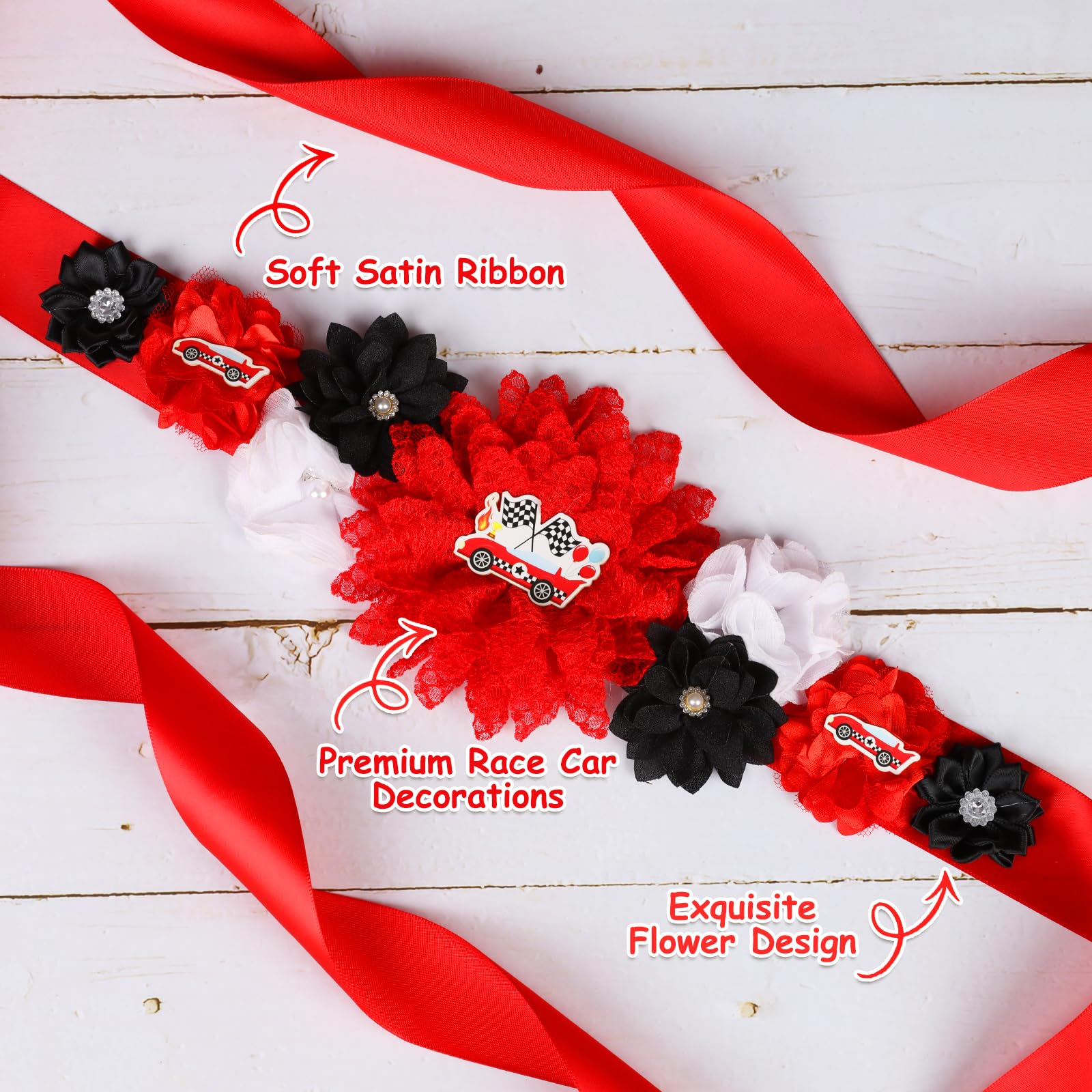 Amazon.com : JOYMEMO Red Black Race Car Baby Shower 