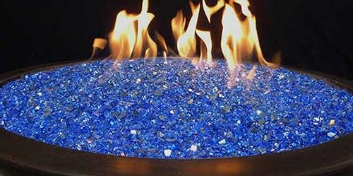 Miniatura 5 de Hiland RGLASS-PB Pit Fire Glass i n Pacific Blend, clasificación de temperatura extrema, bueno para propano o gas natural, 10 libras, 10 libras