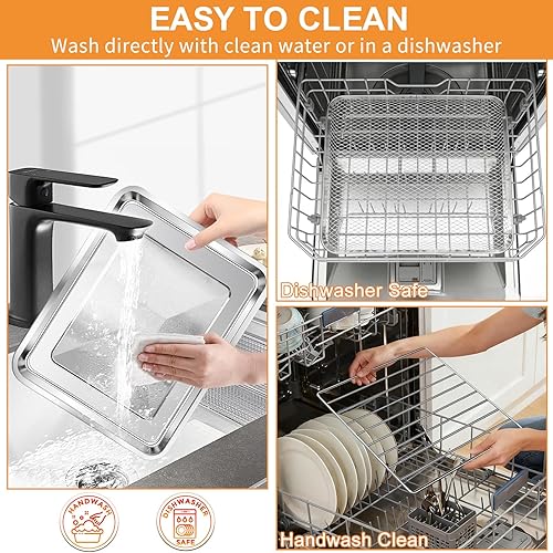 Miniatura 4 de Bandeja de repuesto para freidora de aire Cuisinart TOA-28 AFR-25, horno de convección para freidora de aire, 11.29 x 9.68 pulgadas, malla