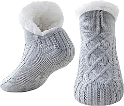 Niorasen Calcetines Hombre Mujer Termicos, Calcetines Invierno Antideslizantes Gordos, Calcetines Térmicos para Casa, Patucos Adulto Calentitos de Polar, Regalo Mujer Navidad, 1 par
