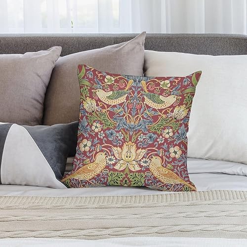 Miniatura 7 de Keebik William Morris - Funda de almohada con diseño de ladrón de fresas, funda de almohada decorativa suave para decoración del hogar, sala de