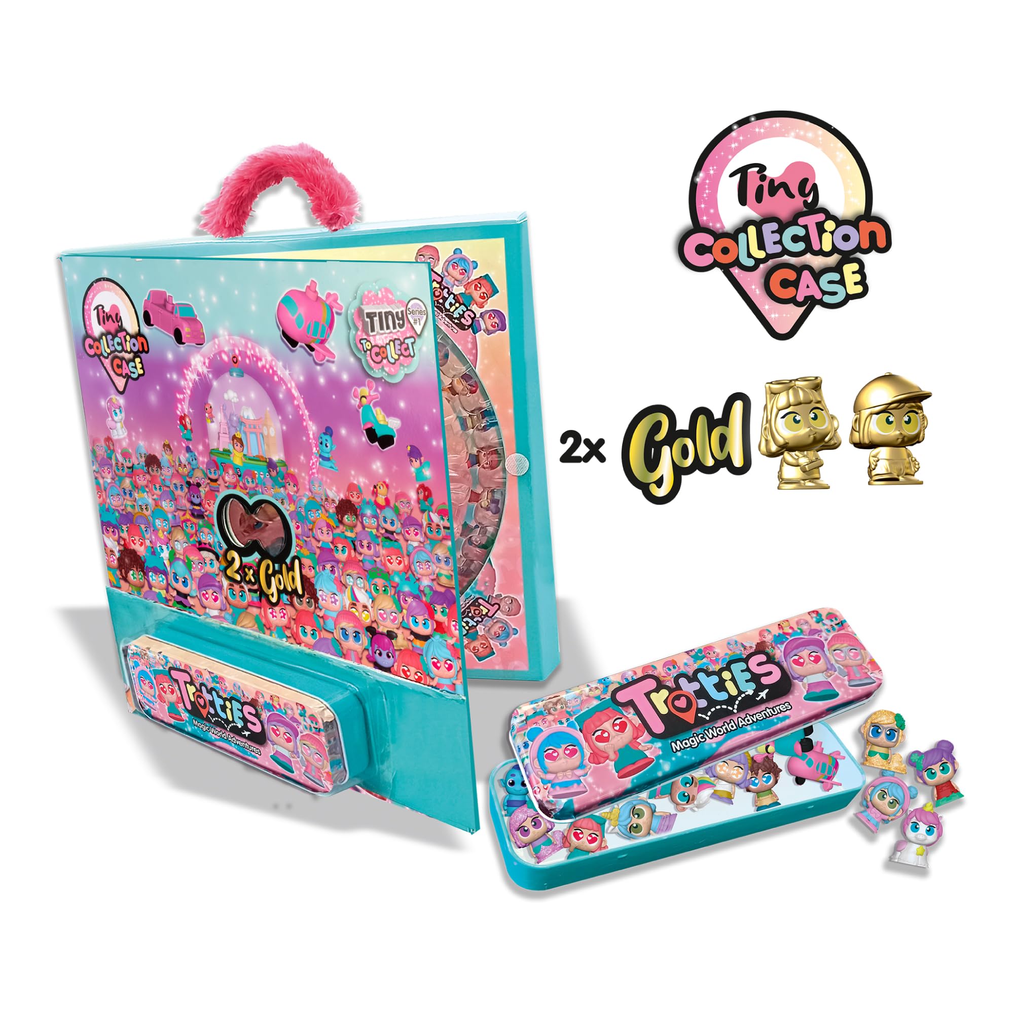 Trotties - Tiny Maletín de Colección con 2 Figuras de Oro, con un Estuche metálico para Guardar y coleccionar Todas Las Micro Figuras, para niños y niños +3 años Famosa (TFT24000) en oferta en Amazon