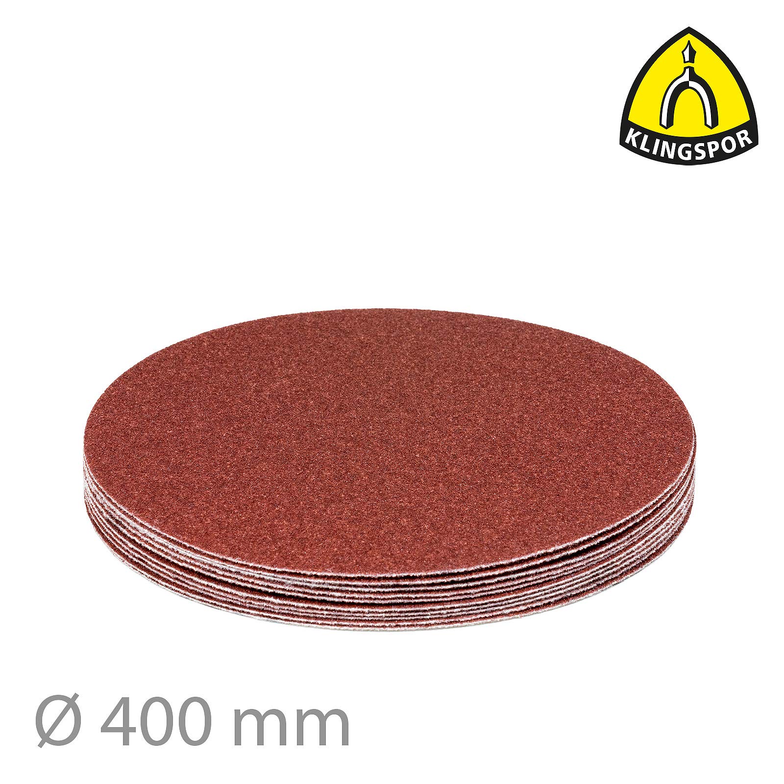 Discos de lijado con soporte autoadherente, por ejemplo, compatibles con lijadora de disco y lijadora excéntrica, papel de lija PS 18 EK, diámetro de 400 mm, sin perforar, 10 unidades, gr...