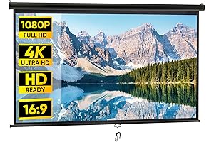 ZENY Outdoor Projector Screen Pull Down 100 Inch 16:9 HD Projection Screen