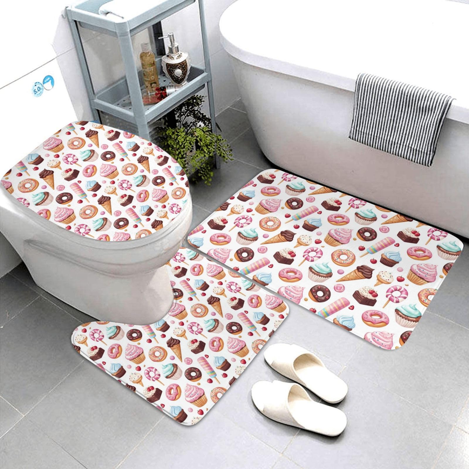 Tapis de bain antidérapant lot de 3 pour éviter les glissades sur sol mouillé