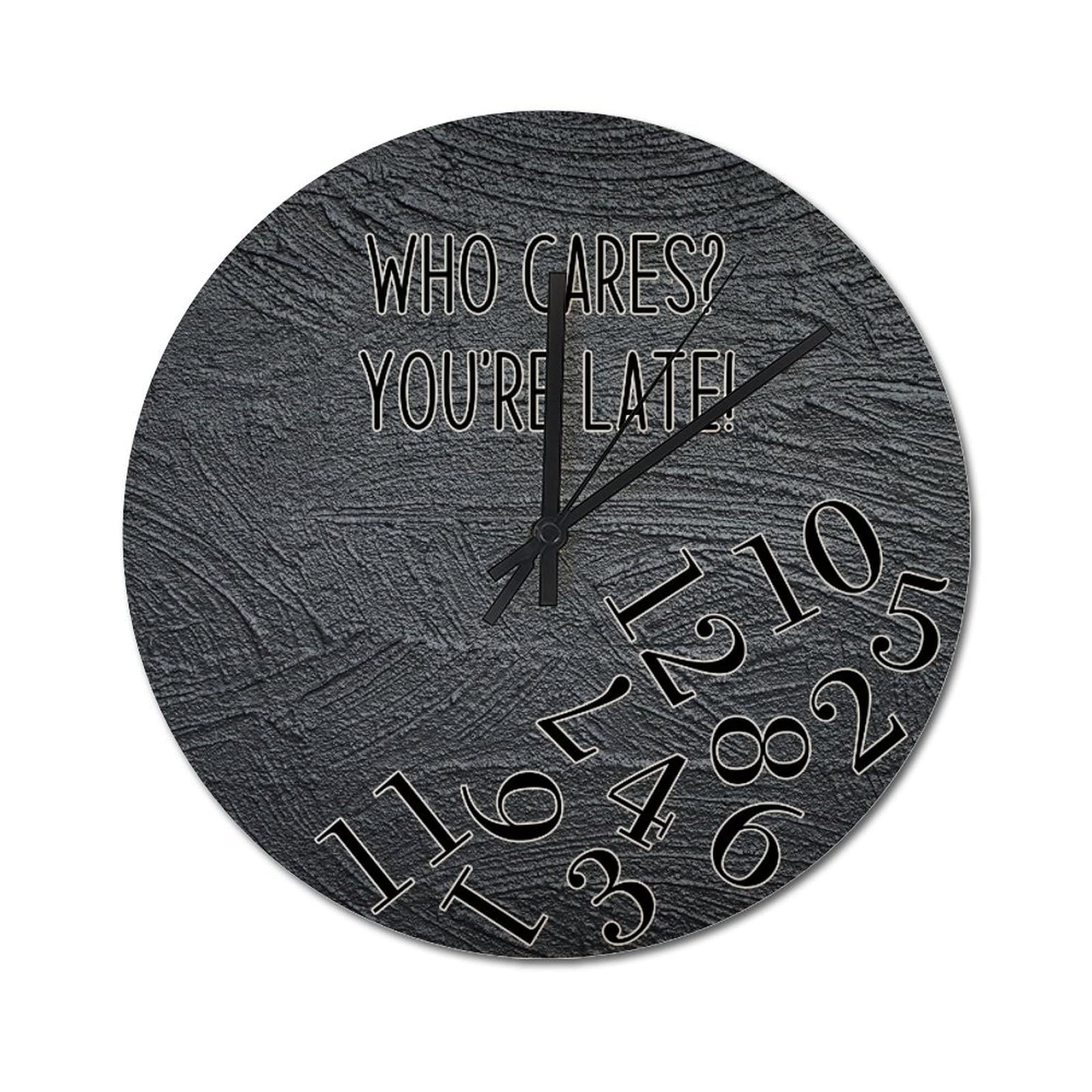 Horloge murale silencieuse Who Cares pour une ambiance vintage et relaxante au salon