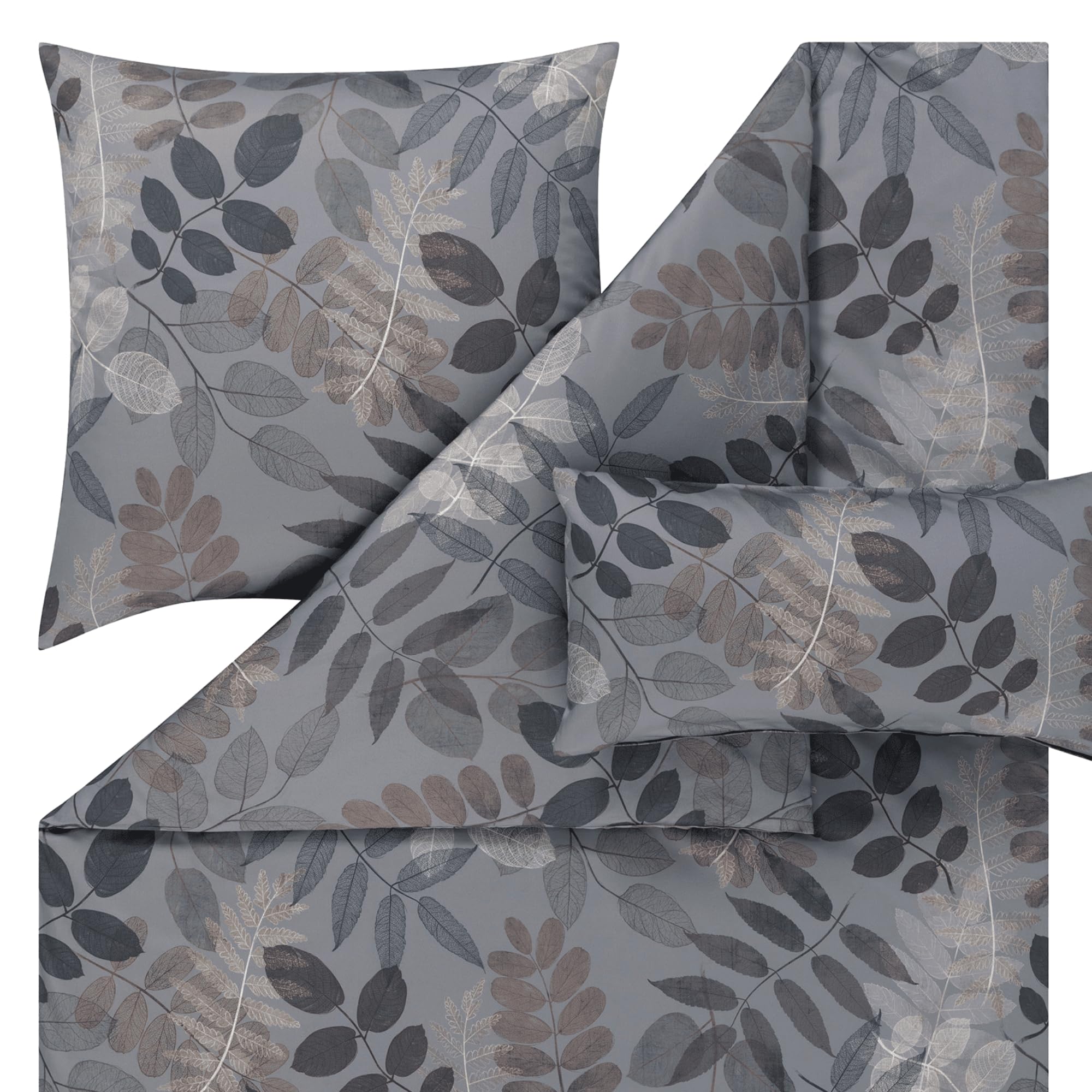 ESTELLA Bettwäsche Set, 135x200 cm + 80x80 cm + 40x80 cm, Malou Grau