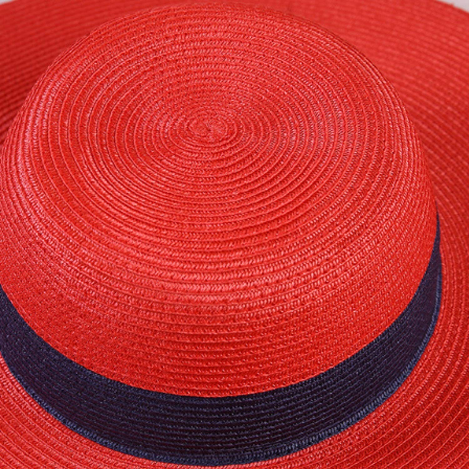 Sombrero de Sombrero Sombrero de Sol Sombrero Borde de Playa Sombrero de Paja Plegable, Mejor Comodidad/Red/Medium