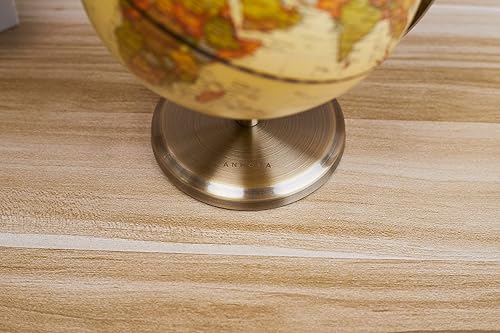 Miniatura 8 de Annova Globo antiguo de 5.5 pulgadas de diámetro – Decoración de escritorio educativa/geográfica/moderna – Arco y base de acero inoxidable