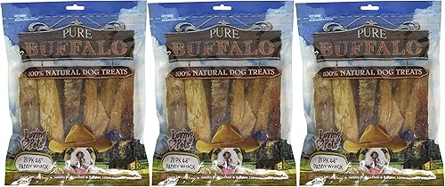 Loving Pets Paquete de 60 golosinas para perros Pure Buffalo Paddy Whack Backstrap Tendon, de 4 a 6 pulgadas, un solo ingrediente