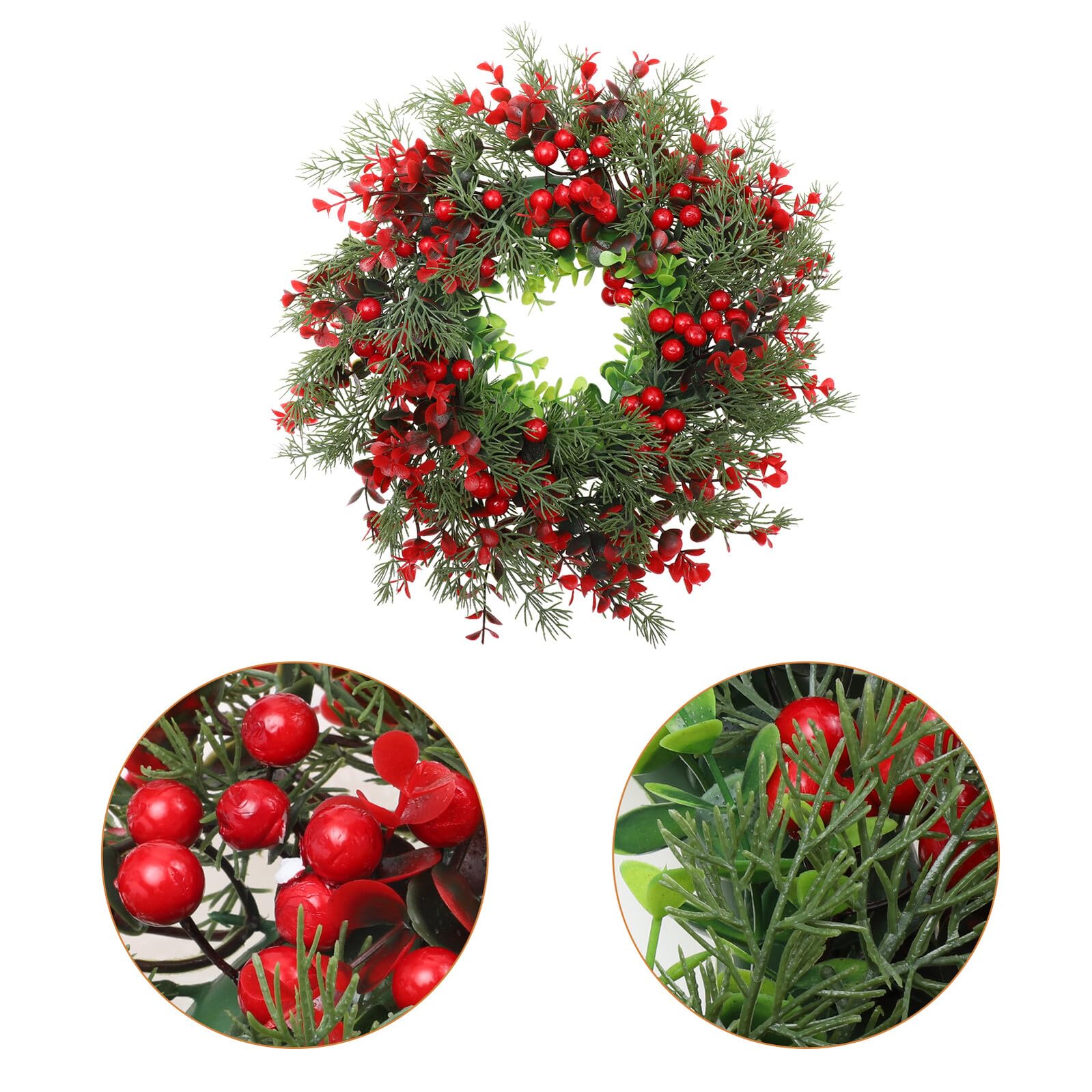 3 Piezas Guirnalda Navideña Artificial para Puerta y Chimenea con Bayas Rojas Eucalipto Decoración Rústica de Invierno para Ventana Pared y Fiestas Festivas