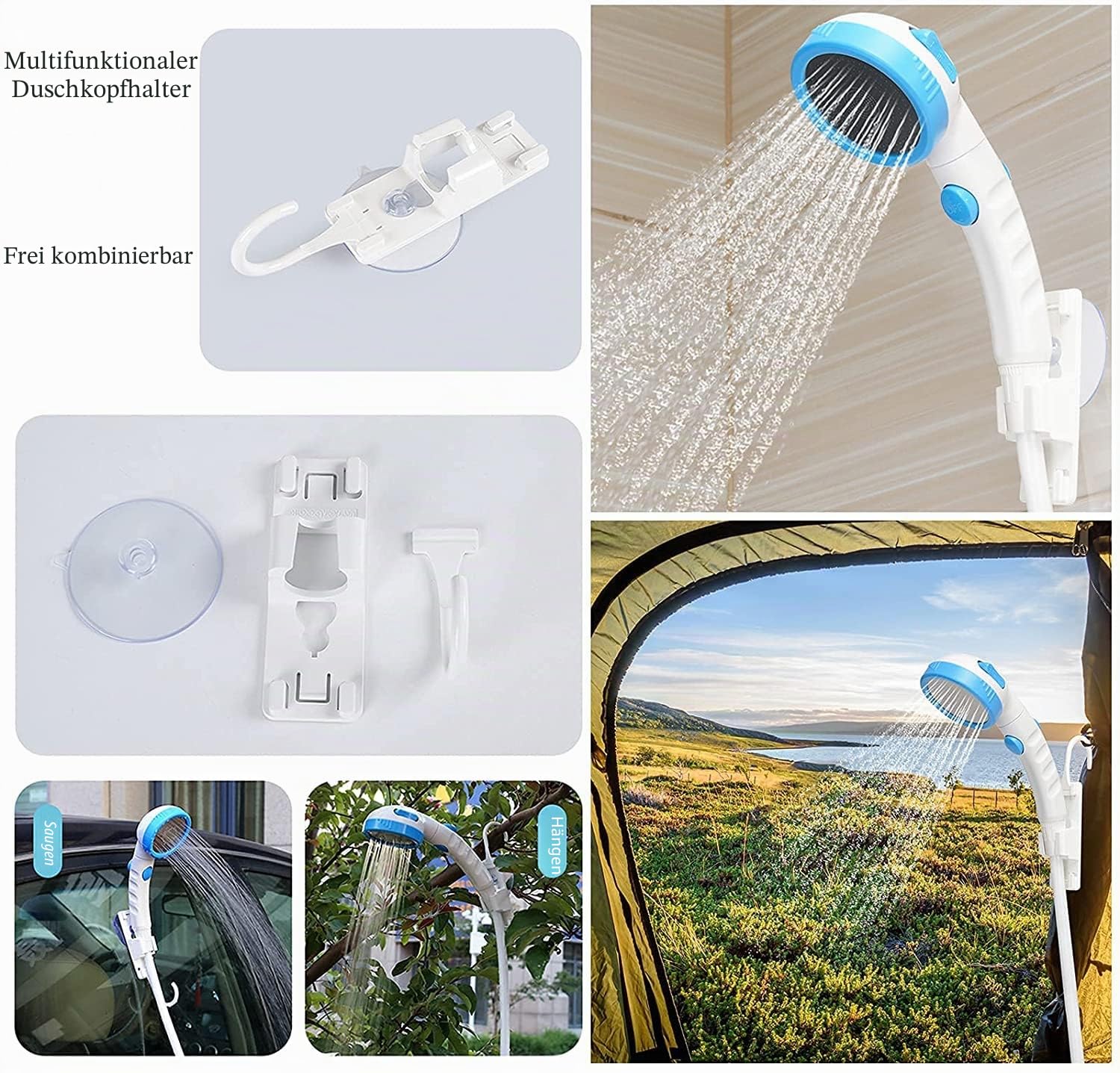 Laserbeak Portable Shower Camping Outdoor Shower Electric Hand Shower Electric Shower Camping Built-in Shower 5000 mAh Rechargeable Shower with Large Capacity for Indoor or Outdoor Shower