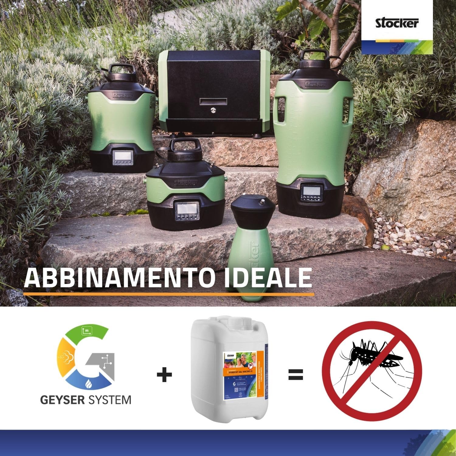 STOCKER – Linea Etokraft Pyrecip Blu Micro E Zanzaricida 5 L PMC – Trattamento Antizanzare per Esterni, Nebulizzatore, Giardino e Aree Verdi